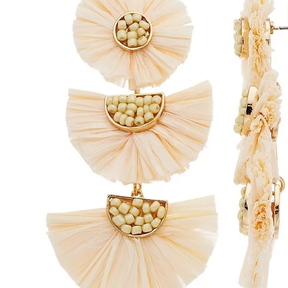 Statement Earrings Beaded Raffia Palm Bohemian Drop Dangle Earrings for women - Picture 3 of 7